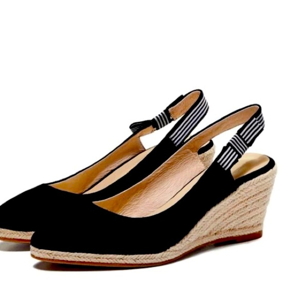 Gaimo Black Slingback Espadrille’s Size 41 Excellent Condition